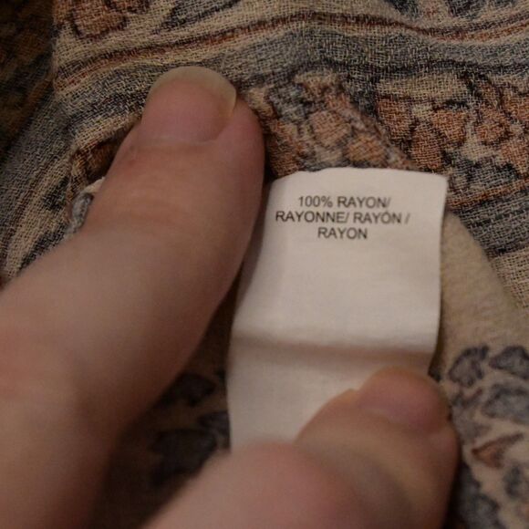 Lucky Brand Womens Medium Floral Prairie Style Boho Drawstring Waist Blouse Top - Picture 4 of 7